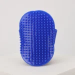 Dog and cat massage brush comb with rubber bristles by Skatrs (blue)