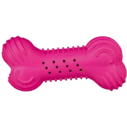 Dogs' Pink Trixie Cooling Bone Natural Rubber Chew Toy