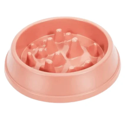 Emily Pets Slow Feeder Bowl (Pink) for Cats and Dogs