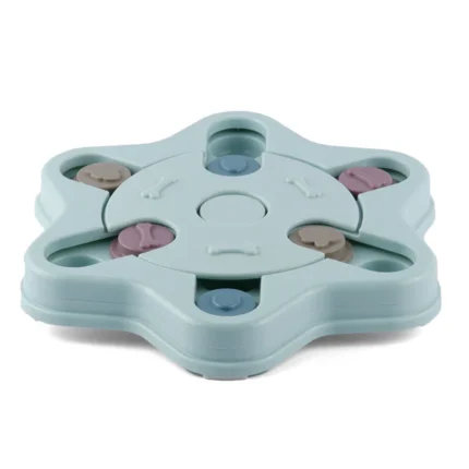 For dogs and cats, Pet Vogue Slow Feeder Puzzle Toy with Snack Dispenser (Blue)