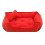 Red Fluffy Exquisite Reversible Polyster-Filled Dog and Cat Bed