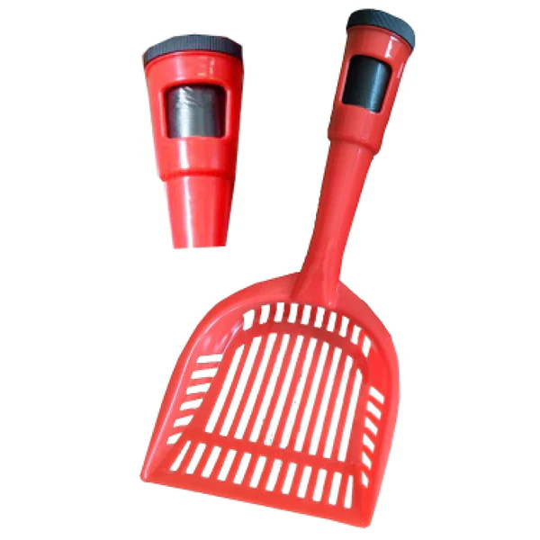 Red Trixie Litter Scoop with 20 Cat Dirt Bags Red Trixie Litter Scoop with 20 Cat Dirt Bags - Image 1