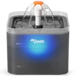 QPets Grey Automatic Water Fountain for Pets with LED Light