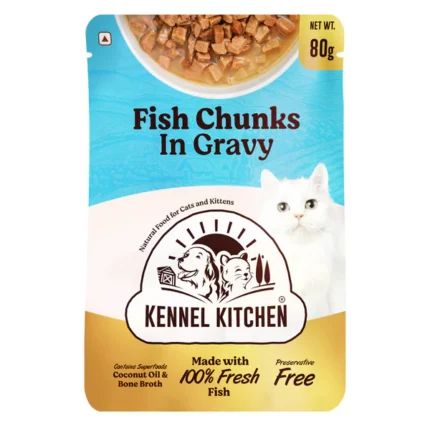 Wet Food for Kittens and Adult Cats: Kennel Kitchen Fish Chunks in Gravy (All Life Stage)