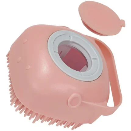 For dogs and cats, Chullbull Soft Silicone Bath Brush (Pink)