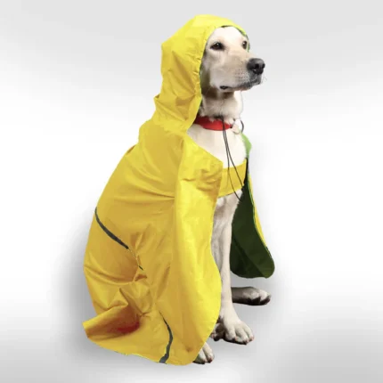 Skatrs Complete Coverage Dog and Cat Raincoat in the Cape Style (Yellow)