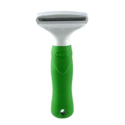 Green Basil De-Shedding Comb for Dogs and Cats with Auto-Release Button