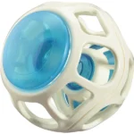 White/Blue JW Rockin Treat Ball Toy for Dogs