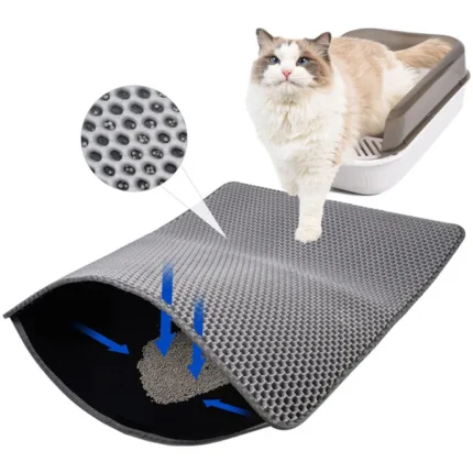 QPets Grey Double Layer Cat Litter Mat