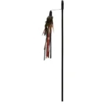 Trixie's playing rod toy for cats with leather straps and feathers (Black)