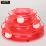 Cat Toy: Skatrs Interactive 3-Level Tower Track with Balls (Red) - Image 2