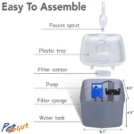 Cats' Pet Vogue Automatic LED-Lighted Electric Water Fountain (Grey) - Image 3