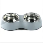 Dinner Set with Two Basil Melamine Bowls for Dogs and Cats