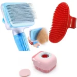 Dog Grooming Kit with Chullbull Rectangular Slicker, Bath, and Rubber Hand Brush