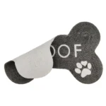 Dog and cat pawpourri bone-shaped woof-printed mat(Dark Grey) - Image 3
