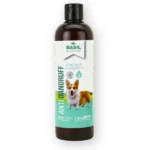 Dog and cat shampoo with basil that reduces dandruff and itching