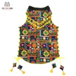 Dogobow Embroidered Dog Sherwani Tie-up (Black)
