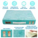 Dogs' Micro Fur Orthopaedic Mattress Bed with Memory Foam Foundation by Petter World(Turquoise) - Image 2
