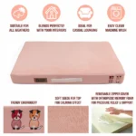 Dogs' Micro Fur Orthopaedic Mattress Bed with Memory Foam Foundation by Petter World(Peach Pearl) - Image 2