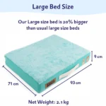 Dogs' Micro Fur Orthopaedic Mattress Bed with Memory Foam Foundation by Petter World(Turquoise) - Image 4