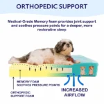 Dogs' Micro Fur Orthopaedic Mattress Bed with Memory Foam Foundation by Petter World(Turquoise) - Image 3