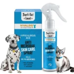 Dogs and cats can use Bark Out Loud Antimicrobial Skin Spray.