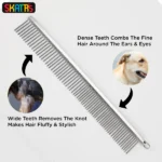 Dogs and cats can use Skatrs Stainless Steel Rounded Teeth Grooming Comb Brush (Silver) - Image 3