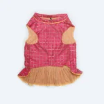 Dogs and cats can wear the Pawgypets Formal Check Ruffle Dress (Pink) - Image 2