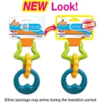 For dogs Nylabone Bacon Flavoured Puppy Chew Teething Ring Toy (Green, Yellow, Blue) - Image 3