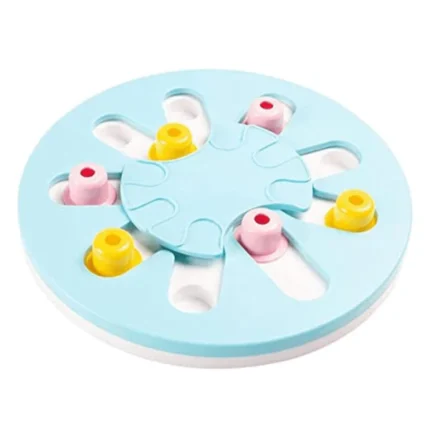 For dogs and cats, Pet Vogue Slow Feeder Puzzle Toy with Dispenser (Blue)