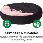 For dogs and cats, the Fluffy Petslover Calming Anti-Anxiety Hooded Fabric Bed with a Blanket Attached (Black) - Image 3