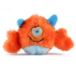 For medium chewers, this basil plush monster ball toy has a squeaky ball inside (Orange)