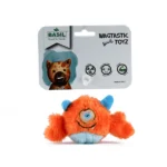 For medium chewers, this basil plush monster ball toy has a squeaky ball inside (Orange) - Image 3