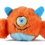 For medium chewers, this basil plush monster ball toy has a squeaky ball inside (Orange) - Image 2