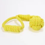 Handcrafted Ball Rope Tug Toy for Dogs and Cats by Skatrs (Neon Green) - Image 2