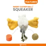 Interactive Cat Toy Barkbutler x Fofos Eagle with Catnip Balls - Image 6