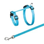 Leash and Trixie Harness for Kittens and Cats(Blue)