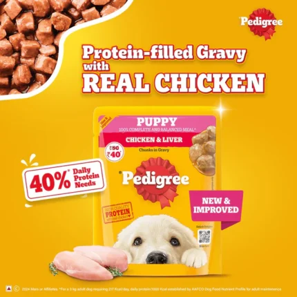 Pedigree Wet Dog Food with Chicken and Liver Chunks in Gravy