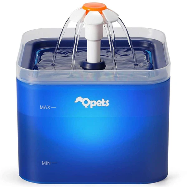 QPets LED-lit automatic water fountain for pets QPets LED-lit automatic water fountain for pets (Blue) - Image 1