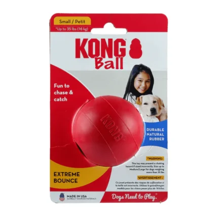 Red Dog Kong Ball with Hole Toy for Aggressive Chewers