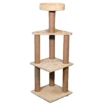 Scratchy Wonderland Jumbo Multi-Level Cat Tree Toy with Sisal Posts by Skatrs (Beige)
