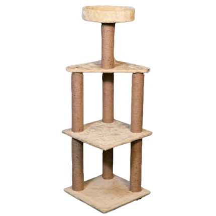 Scratchy Wonderland Jumbo Multi-Level Cat Tree Toy with Sisal Posts by Skatrs (Beige)