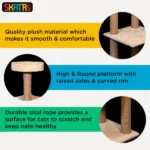 Scratchy Wonderland Jumbo Multi-Level Cat Tree Toy with Sisal Posts by Skatrs (Beige) - Image 3