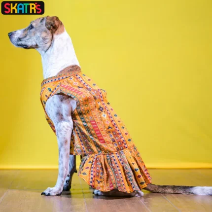 Skatrs Dog and Cat Printed Cotton Dress