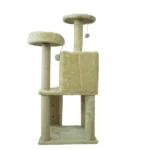 Skatrs Kitty Kastle Multi Level Cat Tree with Condo, Scratching Post, Platform and Ladder Toy (Beige) - Image 4