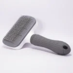 Skatrs Metal Bristle Self-Cleaning Slicker Brush for Dogs and Cats (Grey)