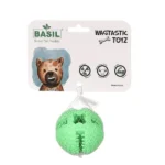 Solid Chew Ball Toy for Dogs with Basil Treat Dispensing (Green)