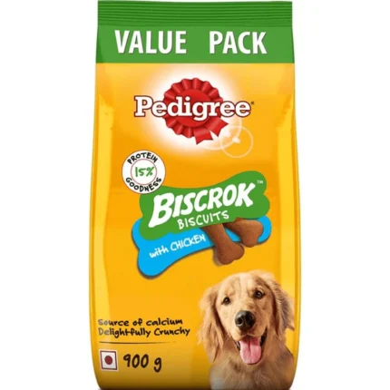The flavor of Pedigree Chicken Dog Treats: Biscrok Biscuits (900g)