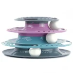 Trixie Circle Tower Interactive Cat Toy Catch the Balls (Grey/Pink/Blue) - Image 4