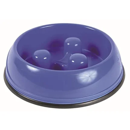 Trixie Slow Feed Dogs in a Plastic Bowl (Blue)